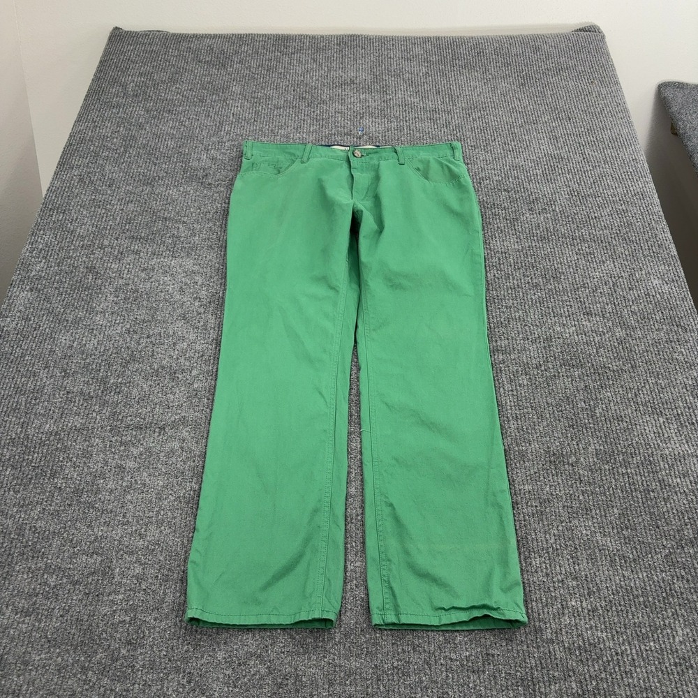 Request Pants Mens 34x30 Green Cotton‎ Straight Leg Casual Skater Streetwear